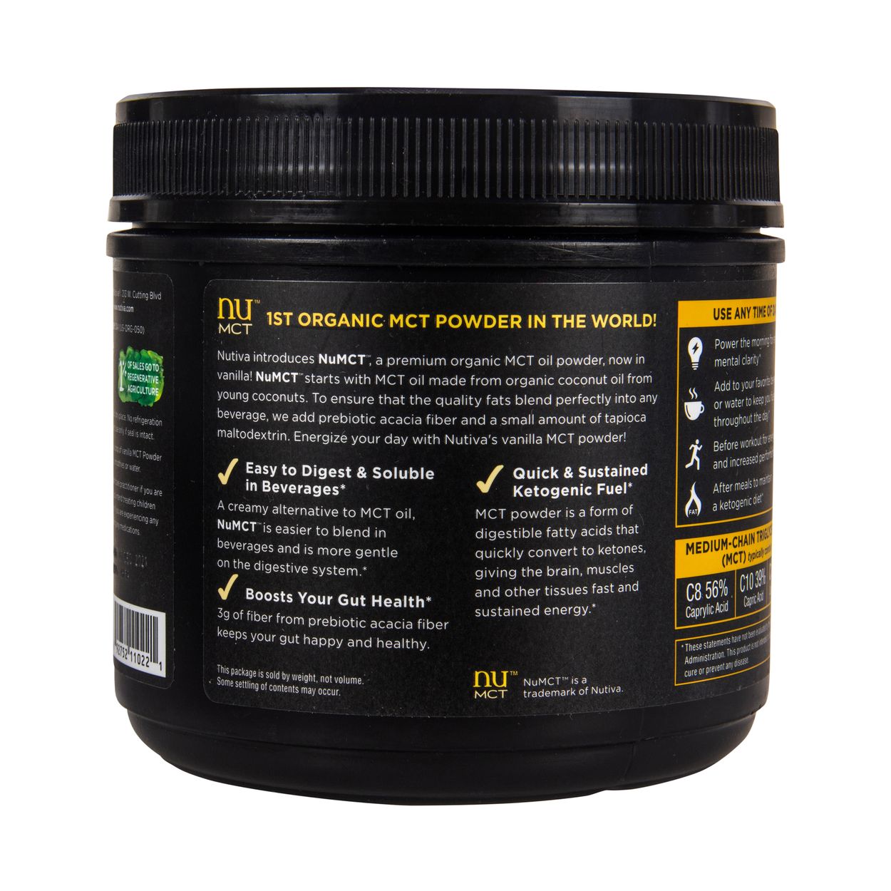 Nutiva MCT Powder, Vanilla, Organic - Azure Standard