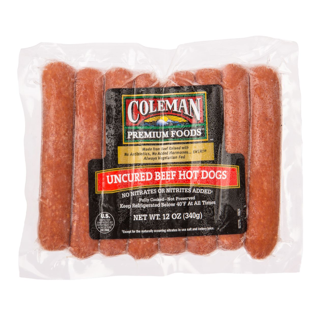 Coleman Petaluma Poultry All Natural Beef Hot Dogs Frozen Azure Standard
