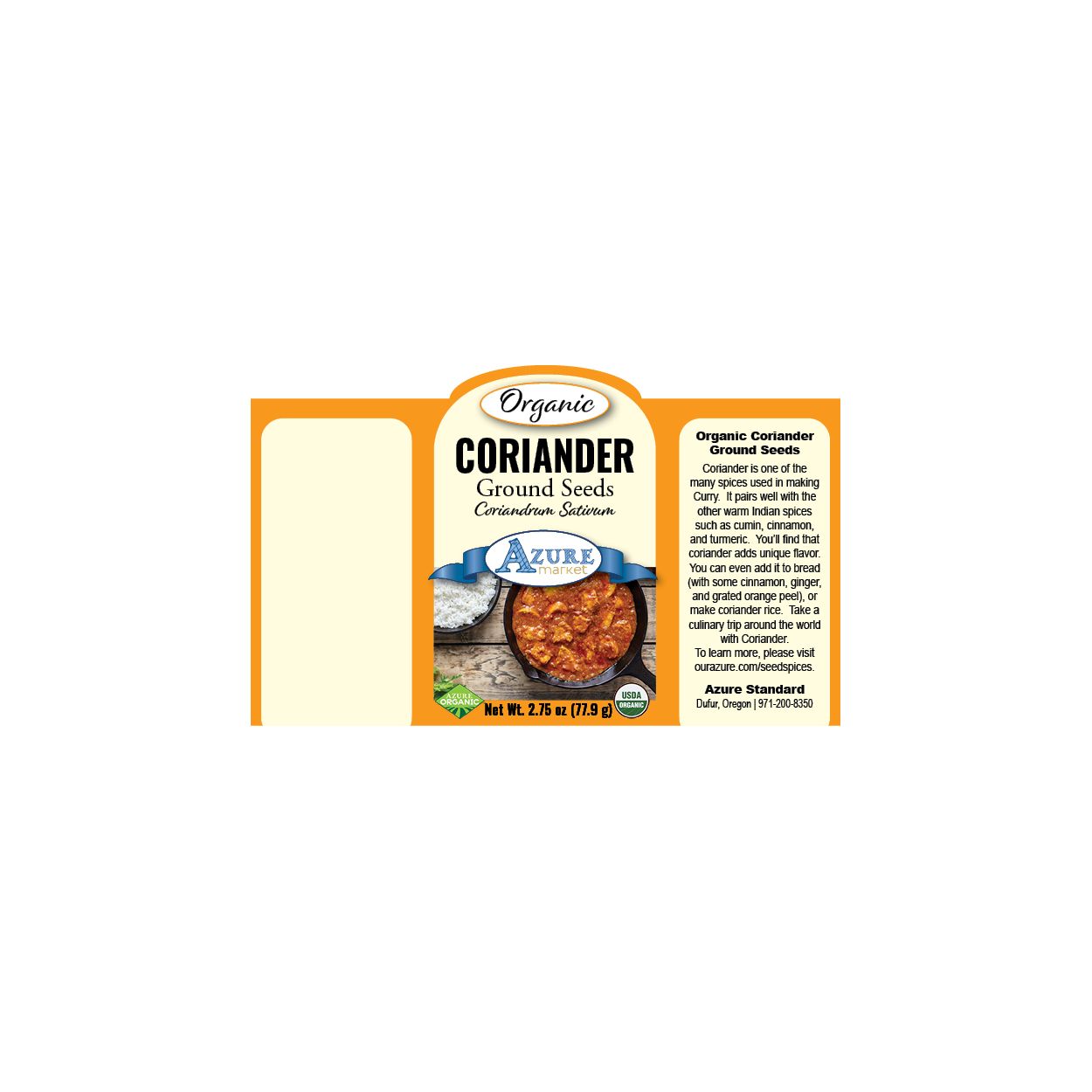 Azure Market Organics Coriander Seed, Ground, Organic - Azure Standard