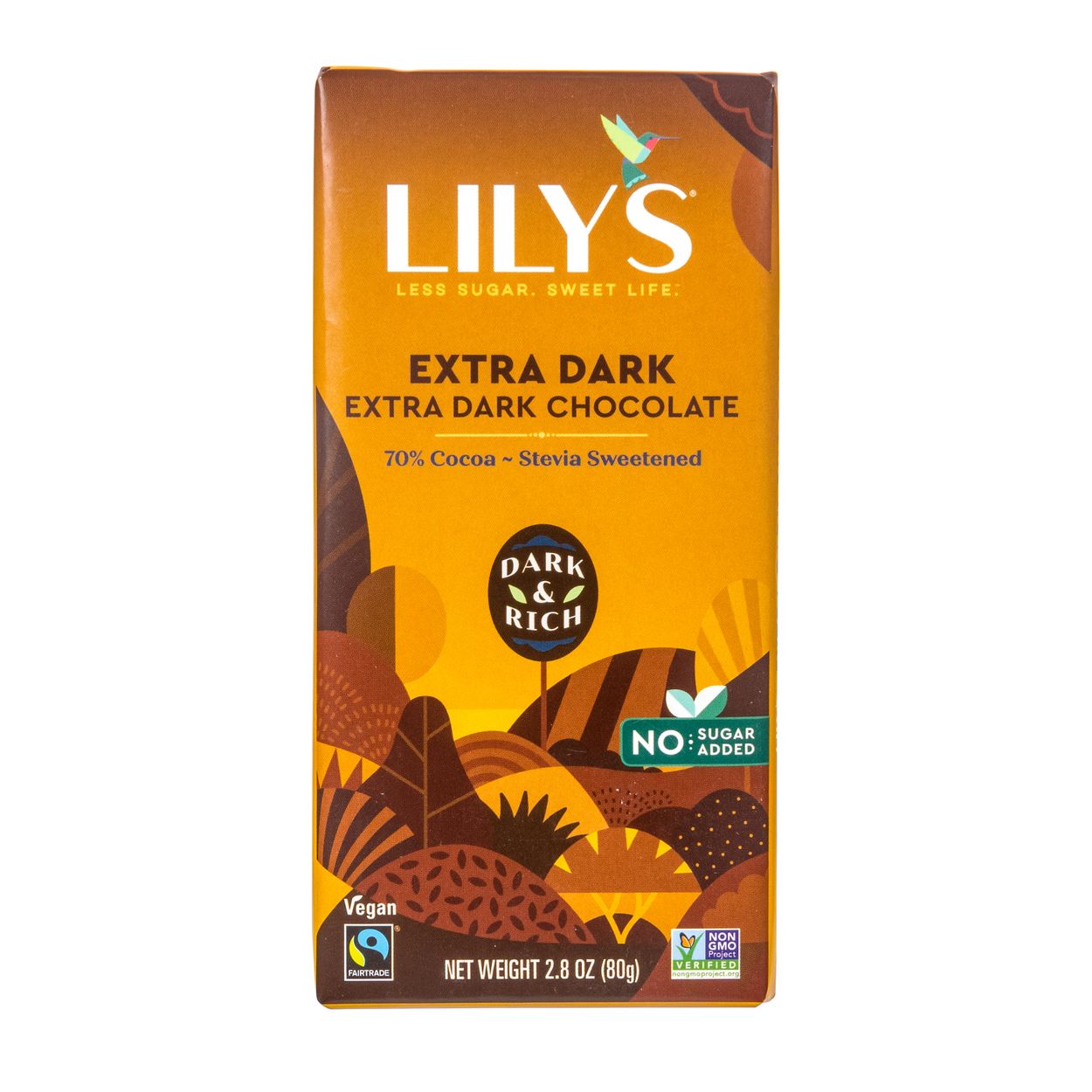 Lily's Chocolate Bar, 70% Extra Dark, Stevia Sweet - Azure ...