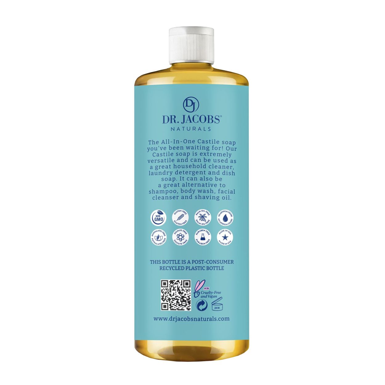 Dr. Jacobs Naturals All-In-One Pure Castile Soap, Fragrance Free