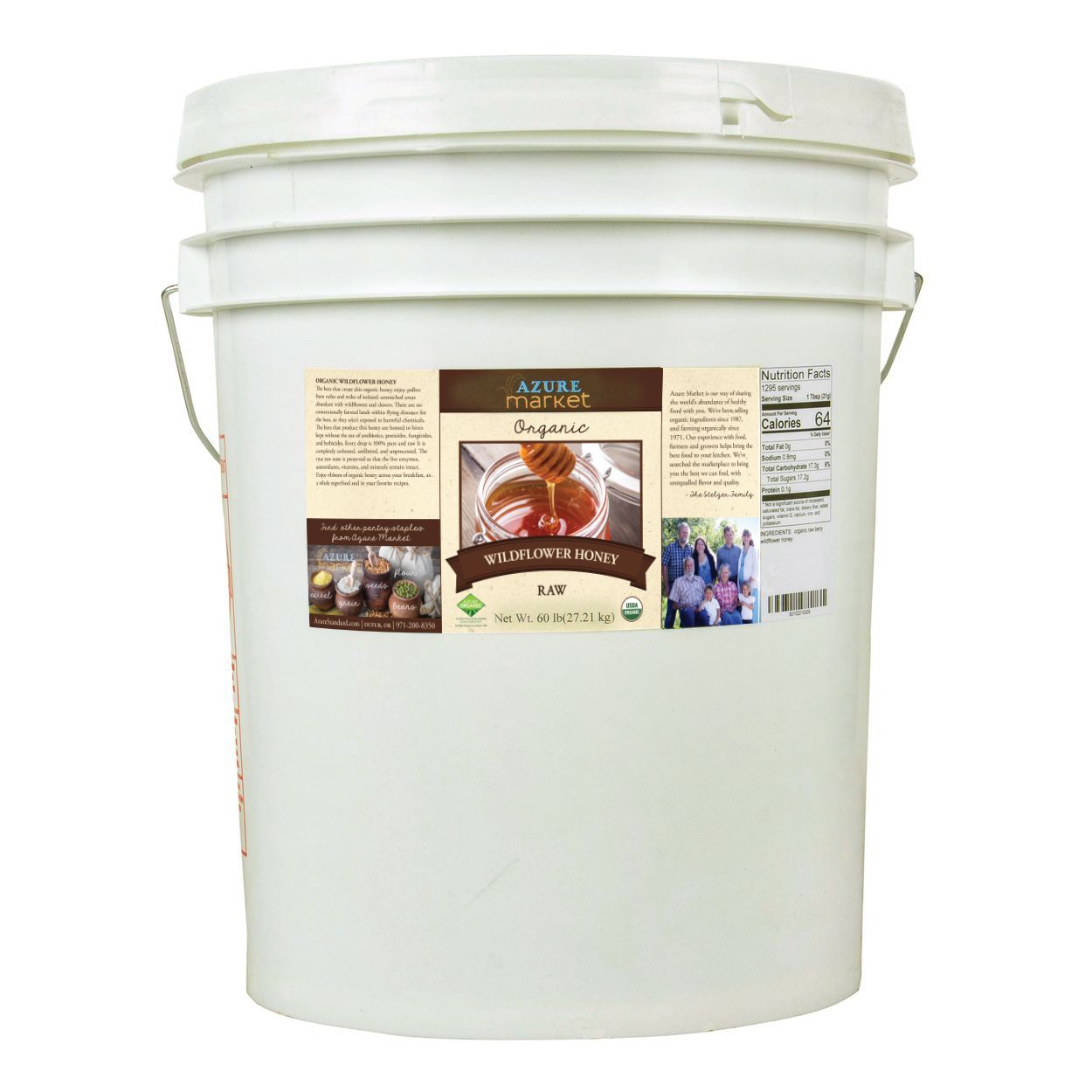 Azure Market Organics Honey, Raw, Wildflower, Organic - Azure Standard