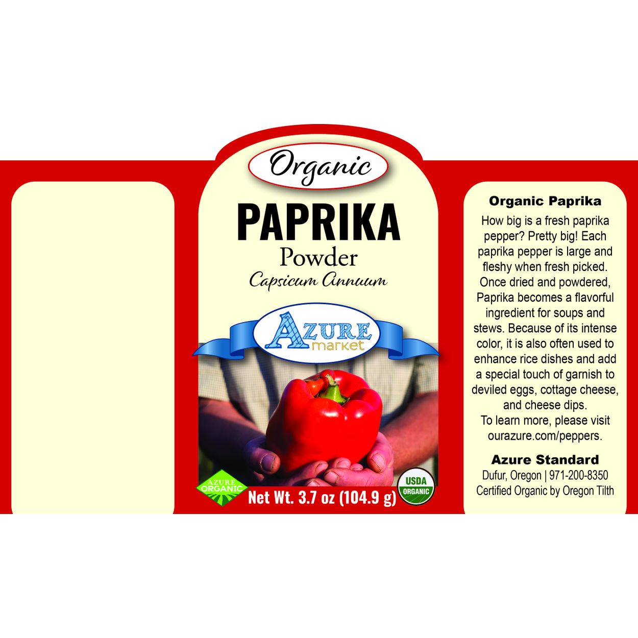 Azure Market Organics Paprika Powder, Organic - Azure Standard
