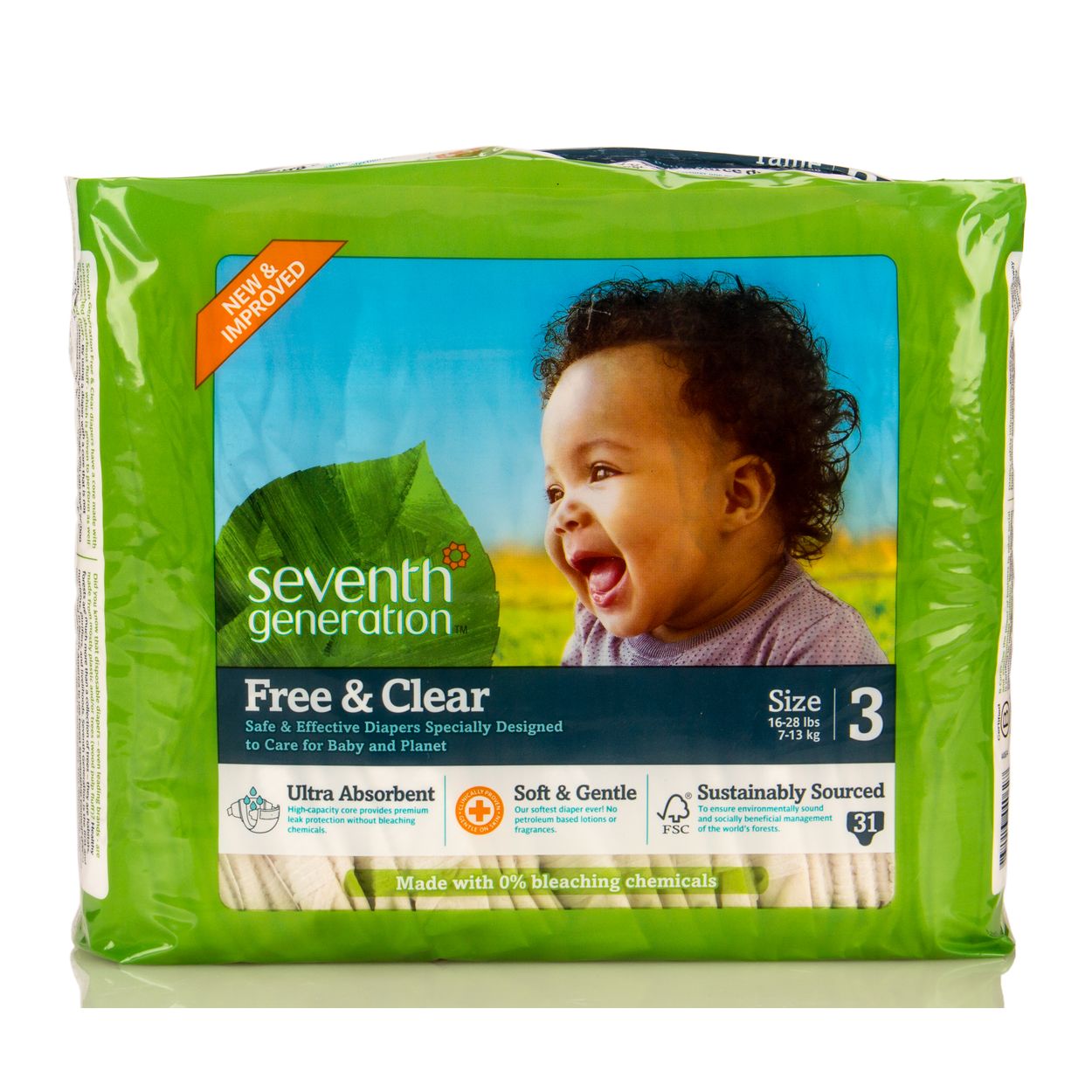 Seventh Generation Baby Diapers Stage 3 16 28 lbs Azure Standard