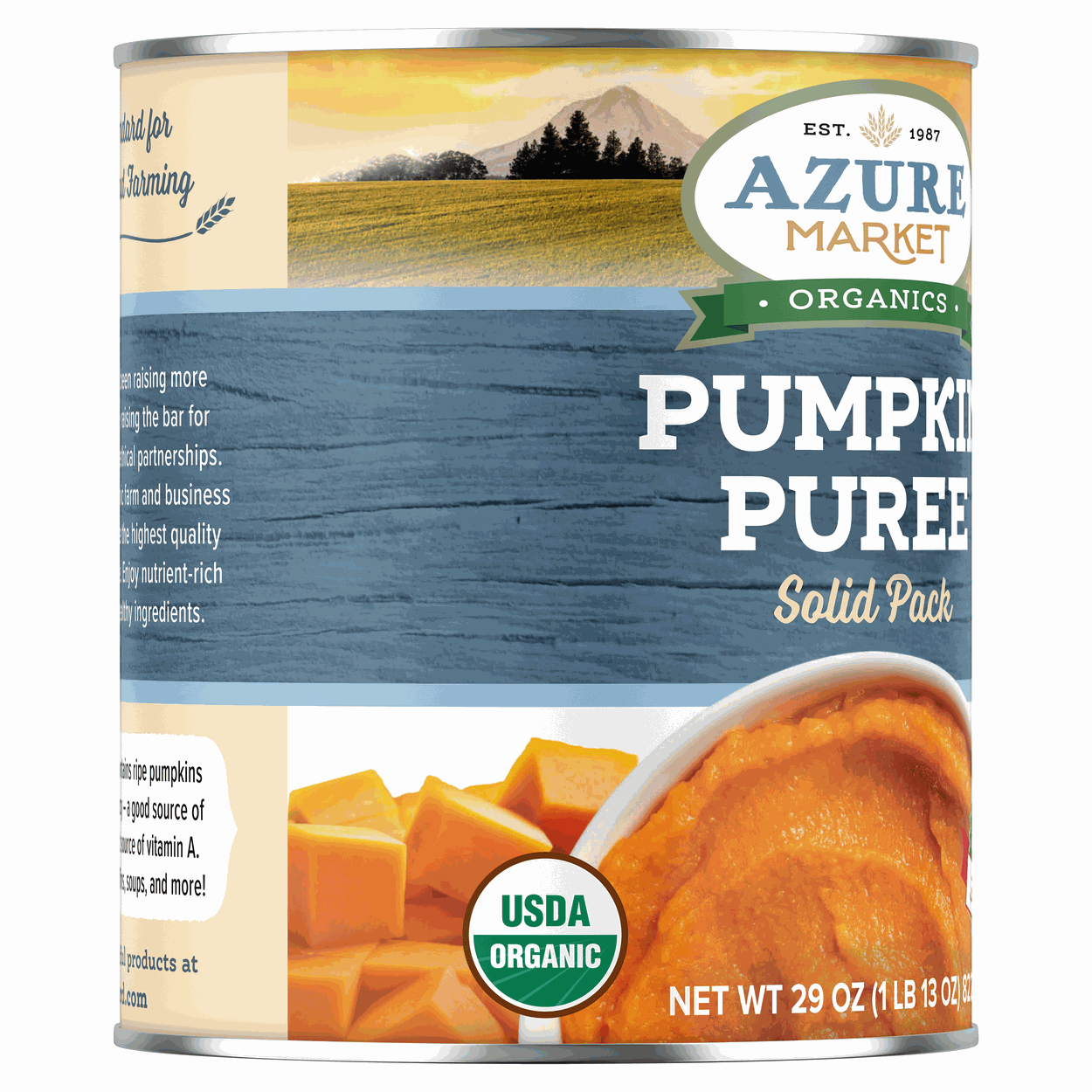 Azure Market Organics Pumpkin Puree, Solid Pack, Organic - Azure