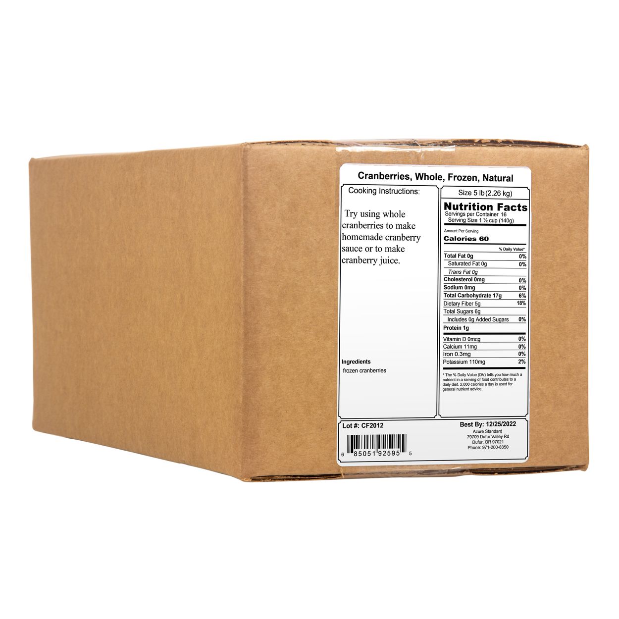 Azure Market Cranberries, Whole, Frozen, Natural - Azure Standard