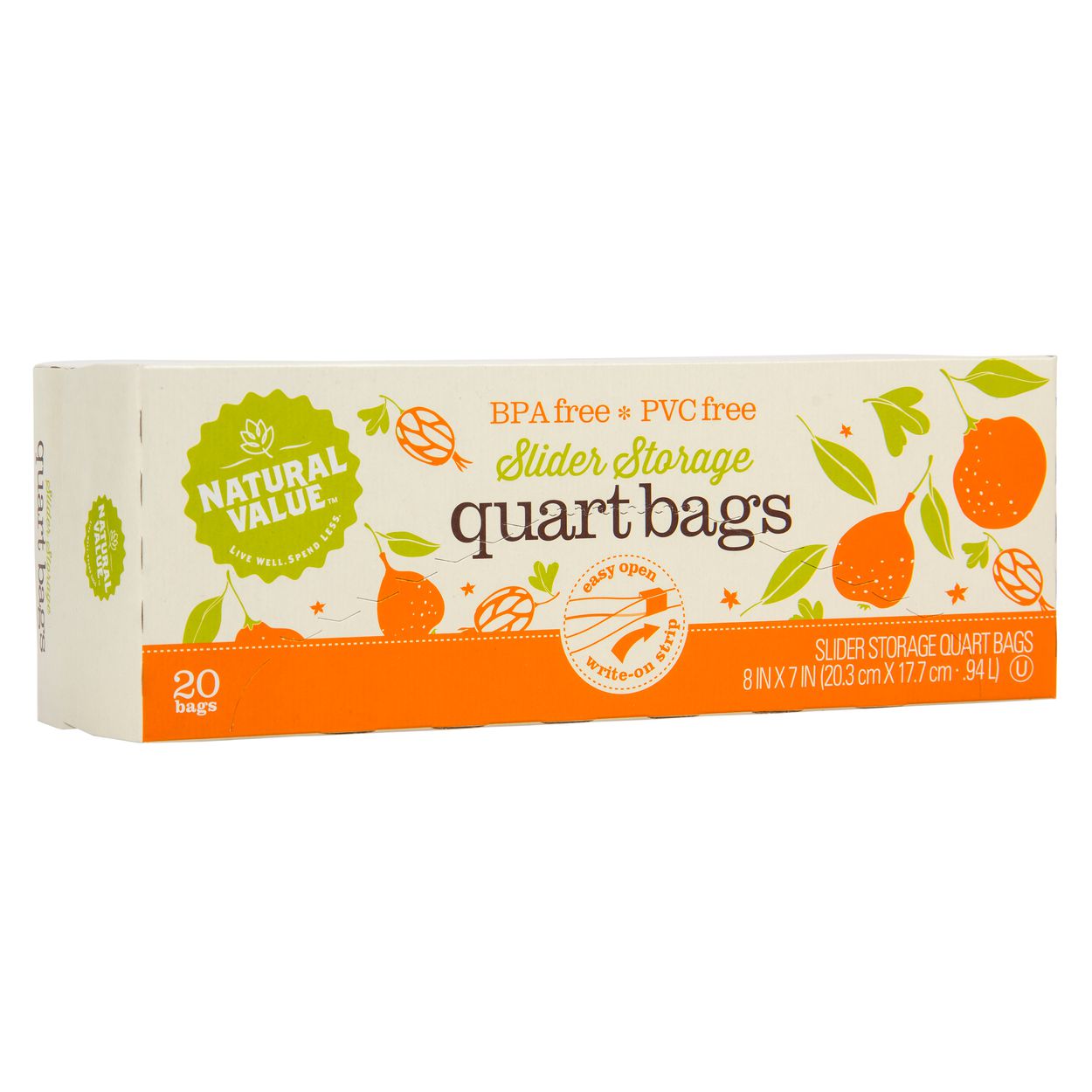 Natural Value Slider Storage Bags, Quart size - Azure Standard