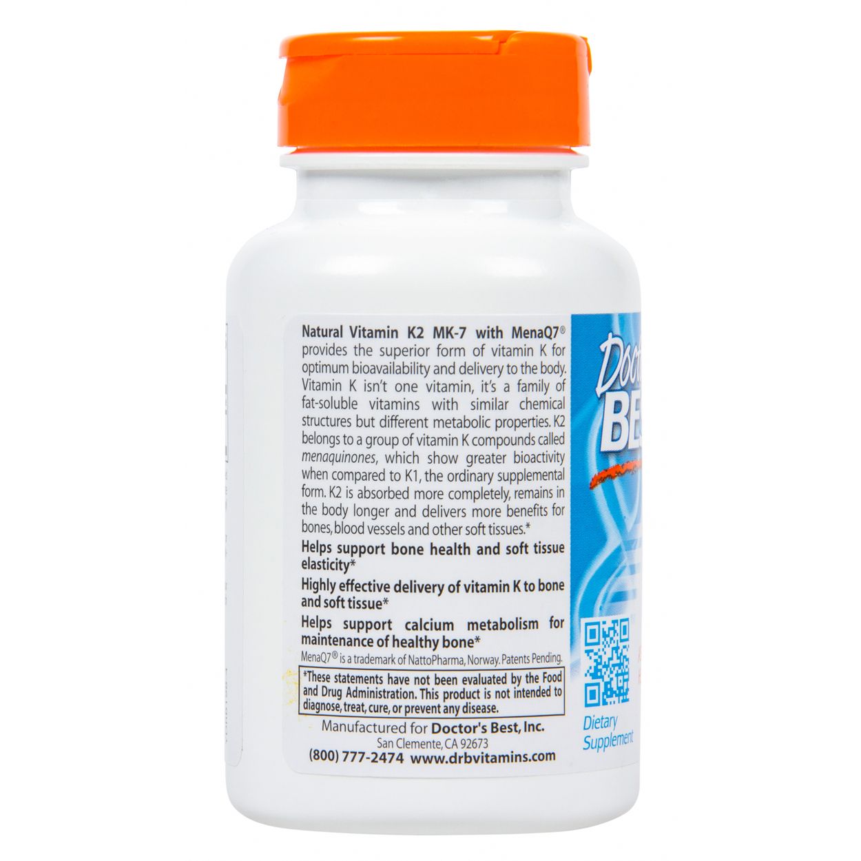 健康・医学 dodo Doctor's Best Natural Vitamin K2 MK7 with MenaQ7 45mcg - Azure