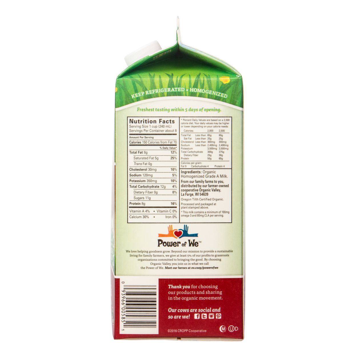 Organic Valley Milk Nutrition Facts | Besto Blog