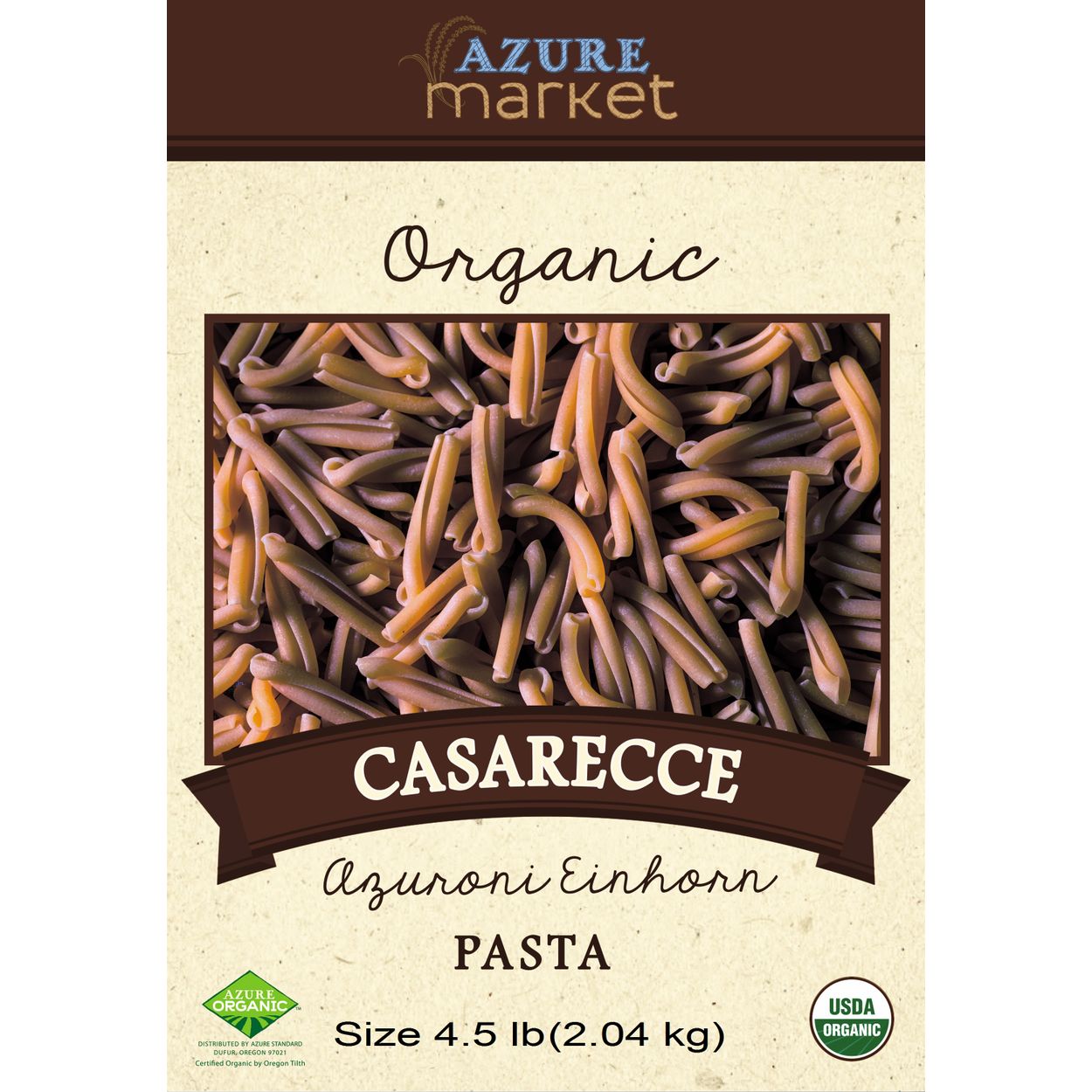 Azure Market Organics Casarecce Azuroni Einkorn Pasta, Organic
