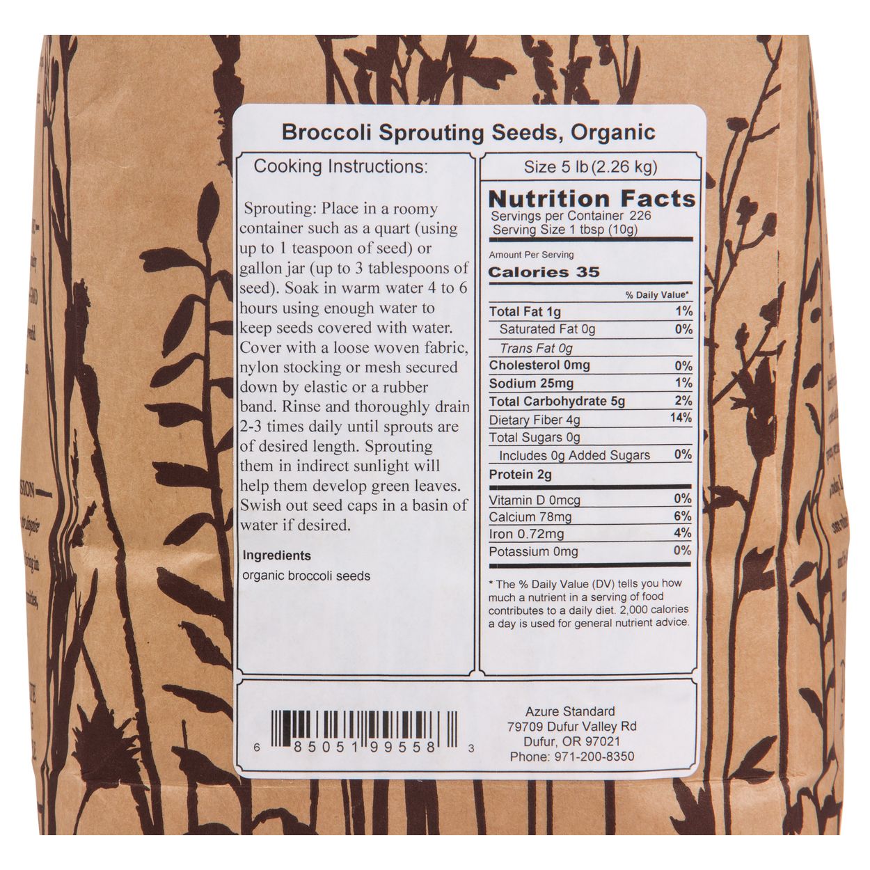 Azure Market Organics Broccoli Sprouting Seeds, Organic - Azure