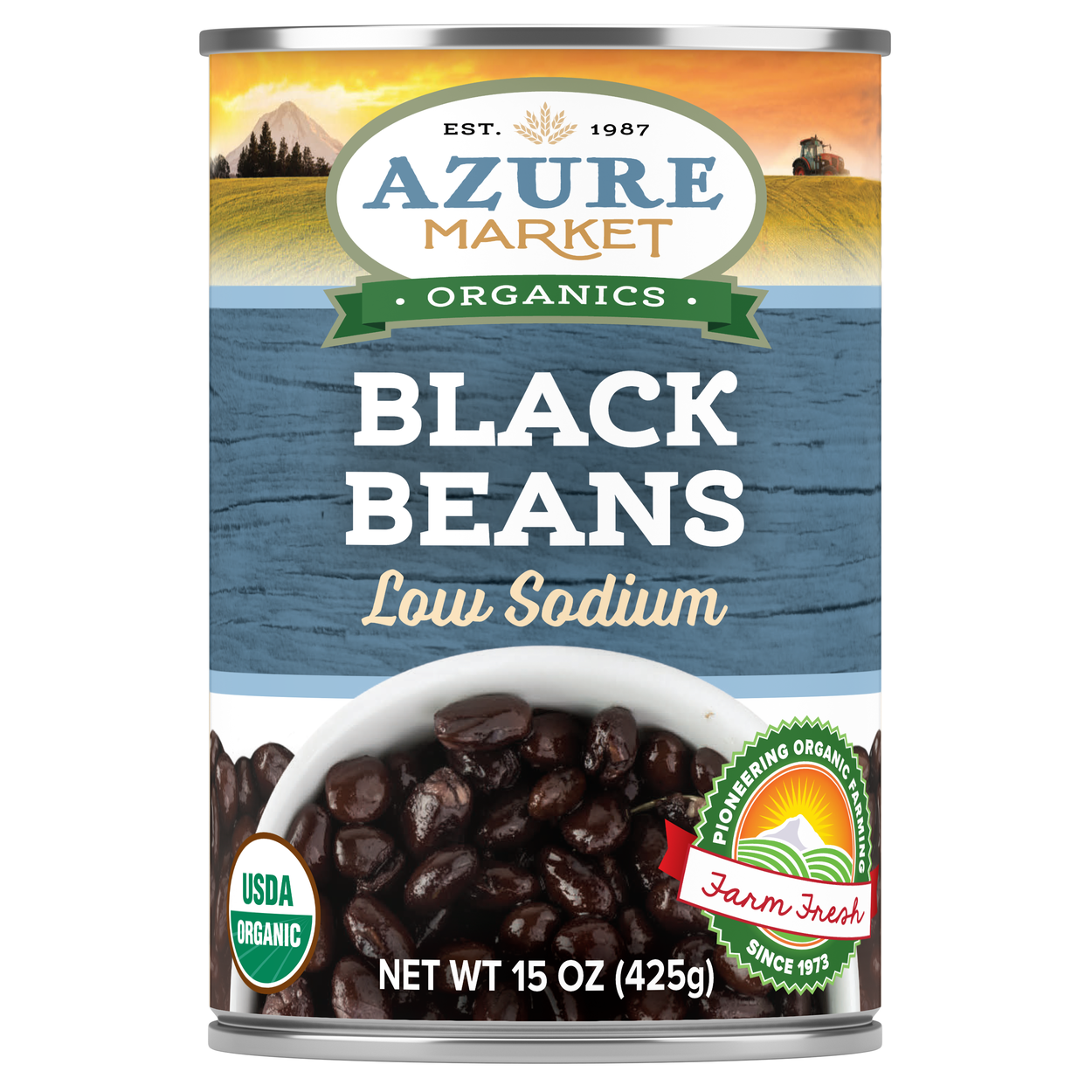 Azure Market Organics Black Beans, Low Sodium, Organic - Azure