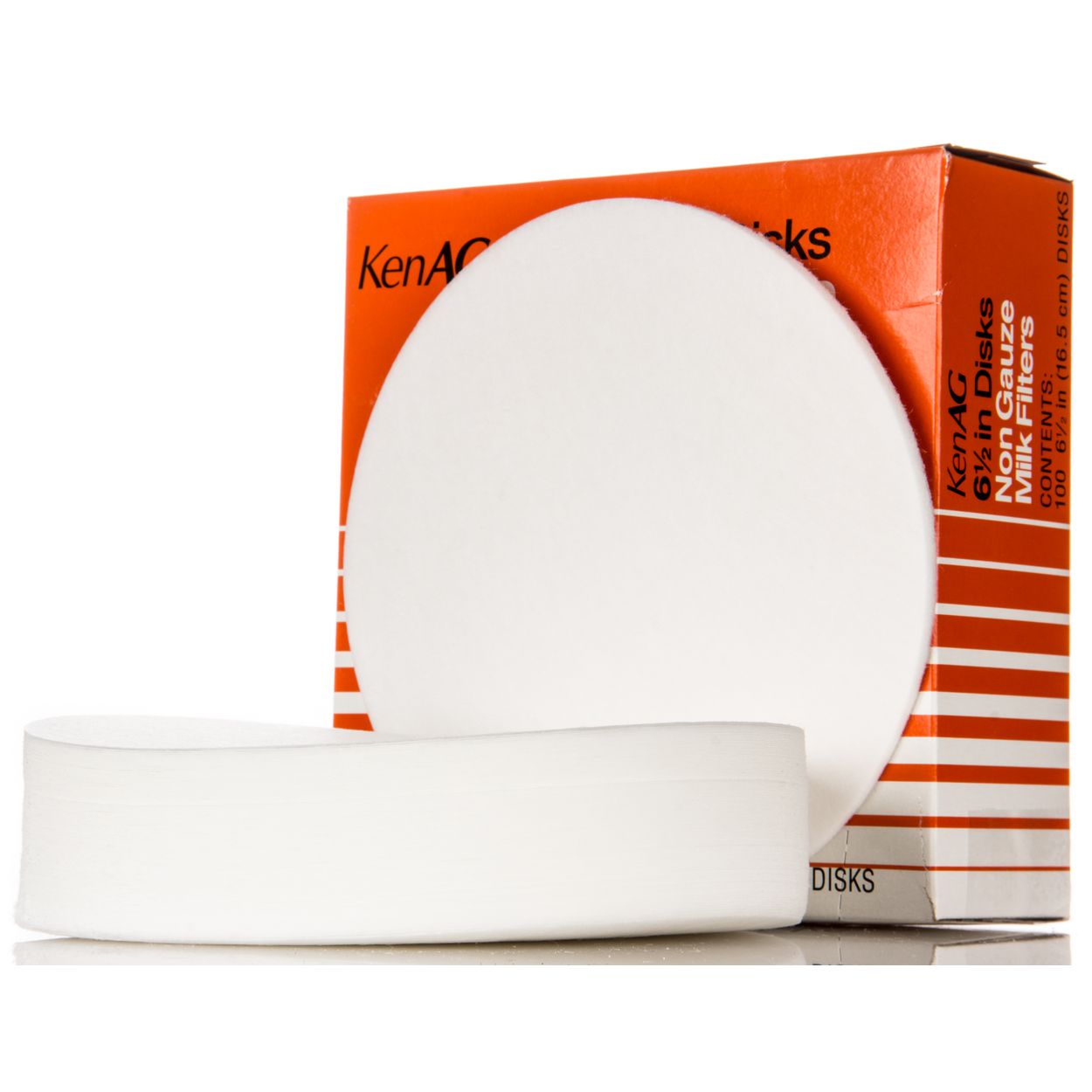KenAG 6-1/2" disc non-gauze milk filter 100 discs per box pack of 2 