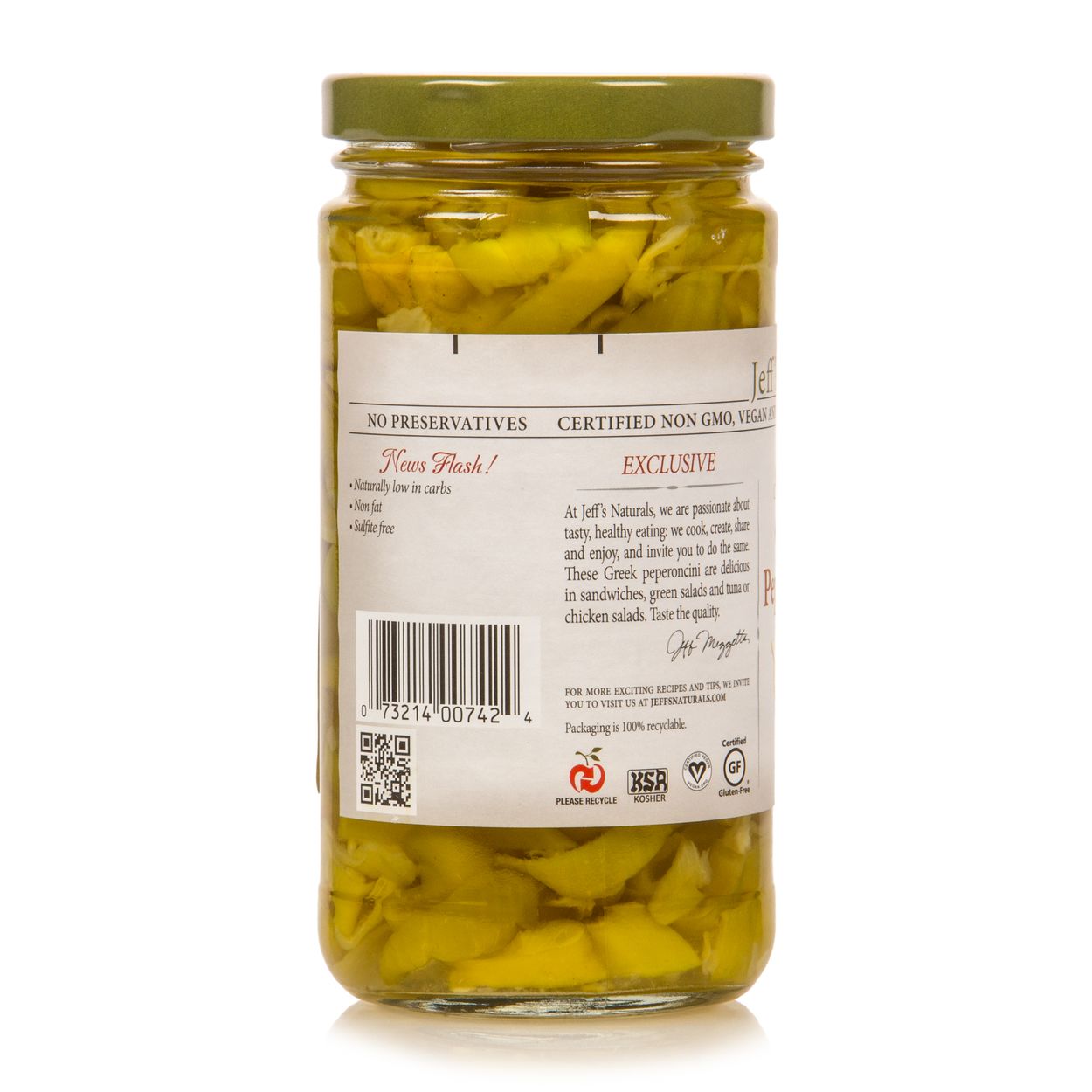 Jeff's Garden Golden Greek Peperoncini, Sliced - Azure Standard