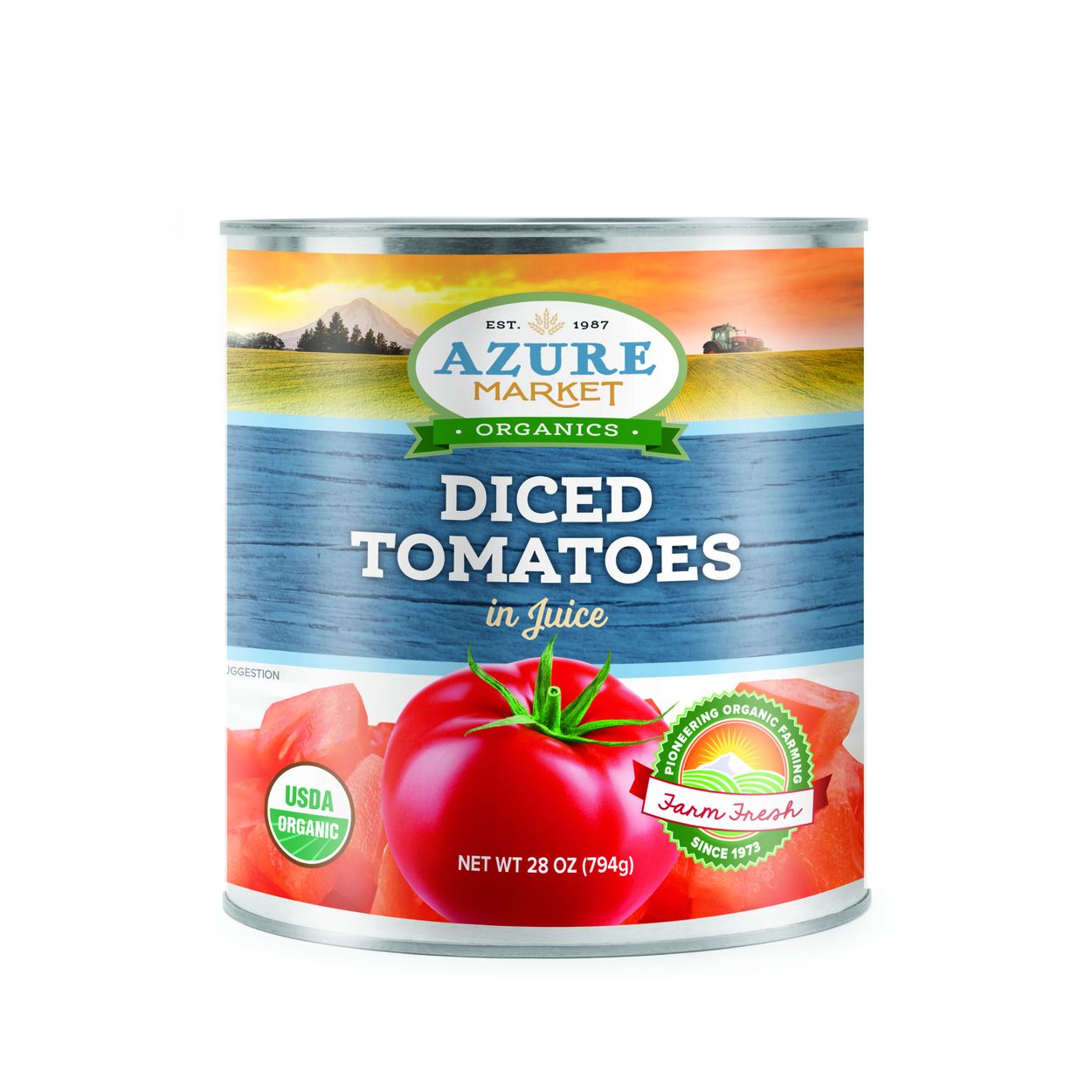 Azure Market Organics Diced Tomatoes in Juice, Organic - Azure