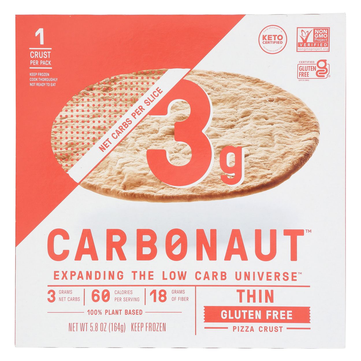 Carbonaut Pizza Crust Thin, 10 inch, GF, Frozen - Azure Standard