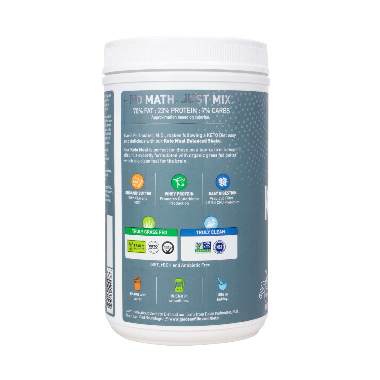 Garden of Life Dr. Formulated Keto Meal, Vanilla, Powder, Balanced
