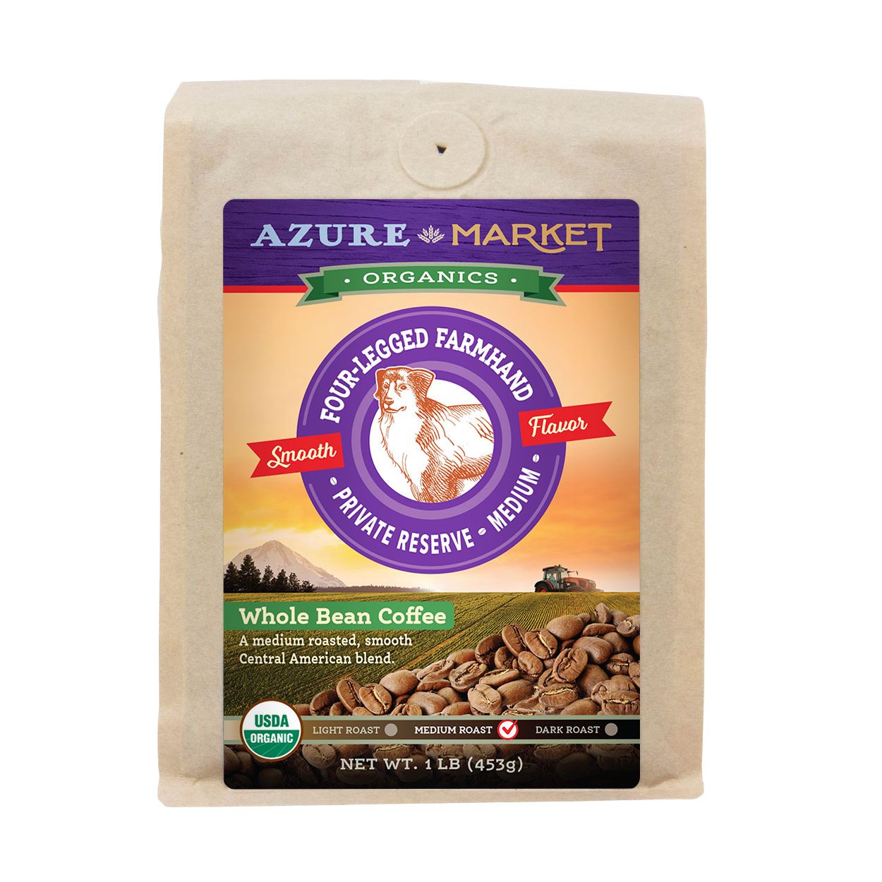 Azure Market Organics Coffee Whole Bean, Private Reserve Medium