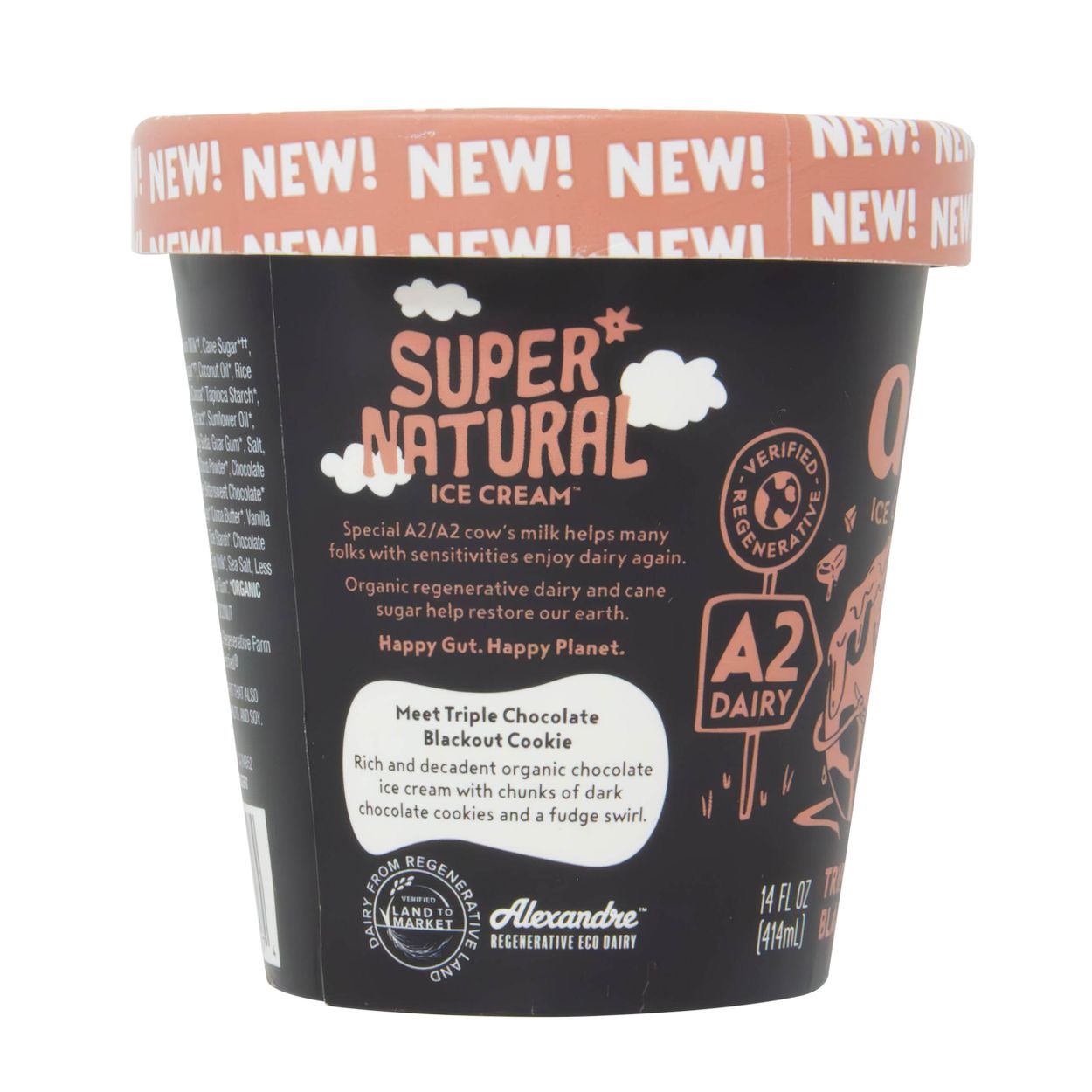 Alec's Ice Cream Ice Cream, Triple Chocolate Blackout Cookie, A2