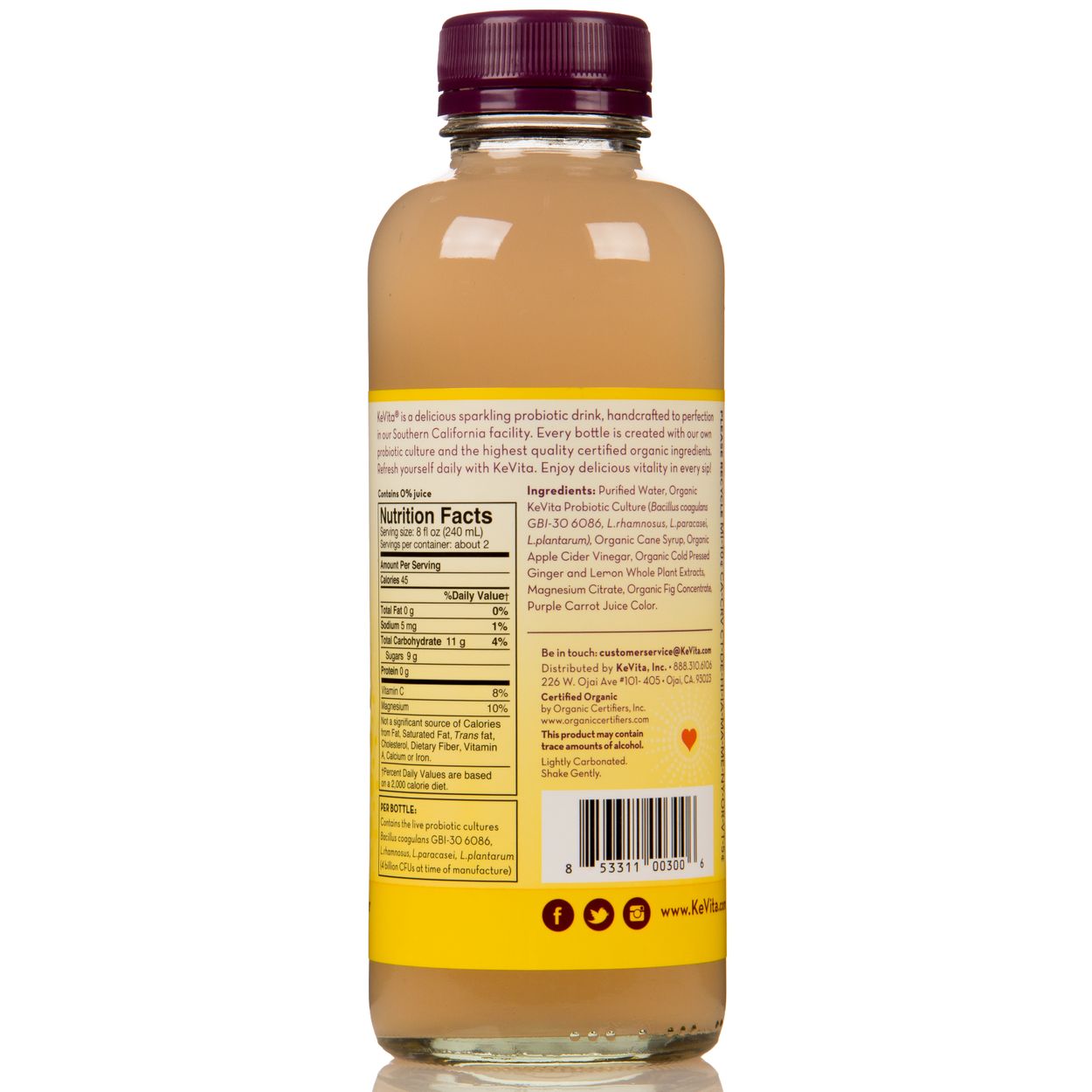 KeVita Lemon Ginger, Organic - Azure Standard