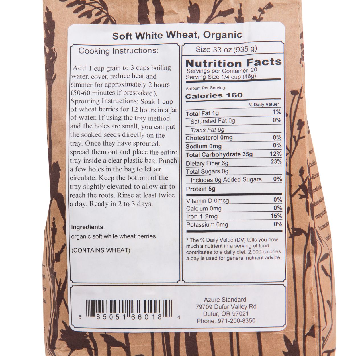Azure Market Organics Soft White Wheat Organic Azure Standard