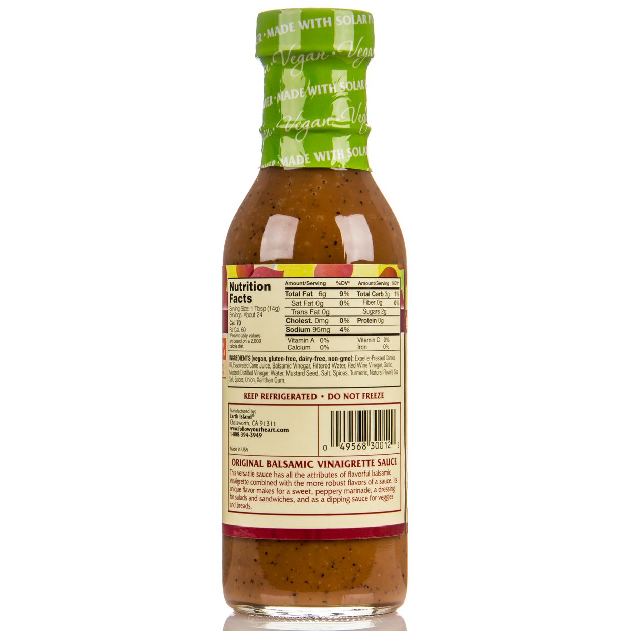Follow Your Heart Balsamic Vinaigrette Sauce Original Azure