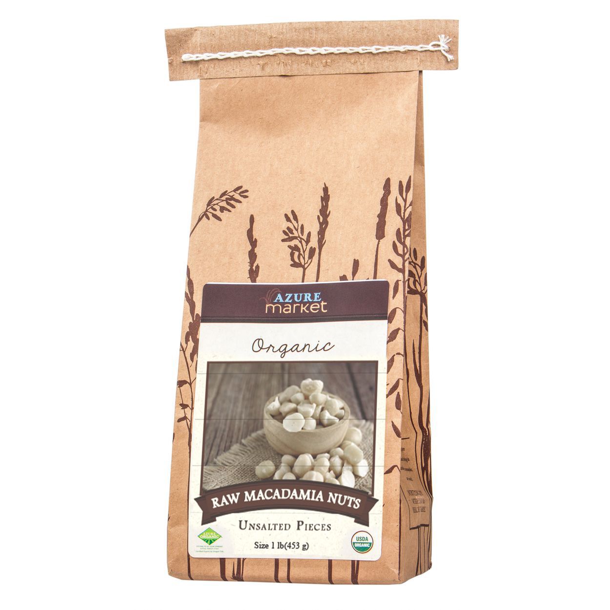 マタマタ Azure Market Organics Macadamia Nuts, Raw Pieces, Unsalted