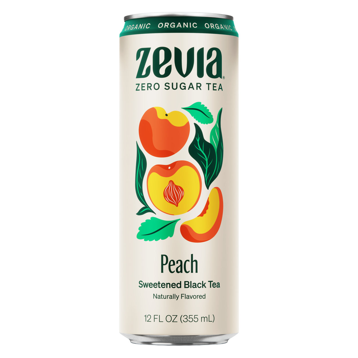 Zevia Tea Sweetened, Peach, Organic - Azure Standard