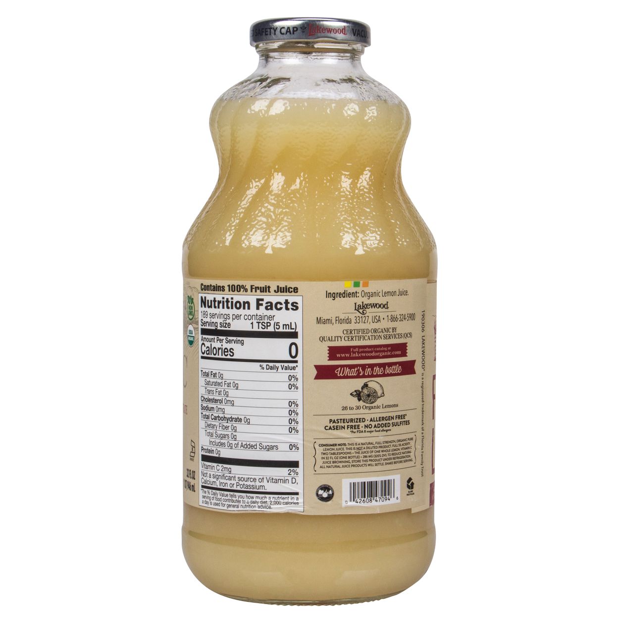Lakewood Organic Juices Lemon Juice, Pure, Organic - Azure Standard