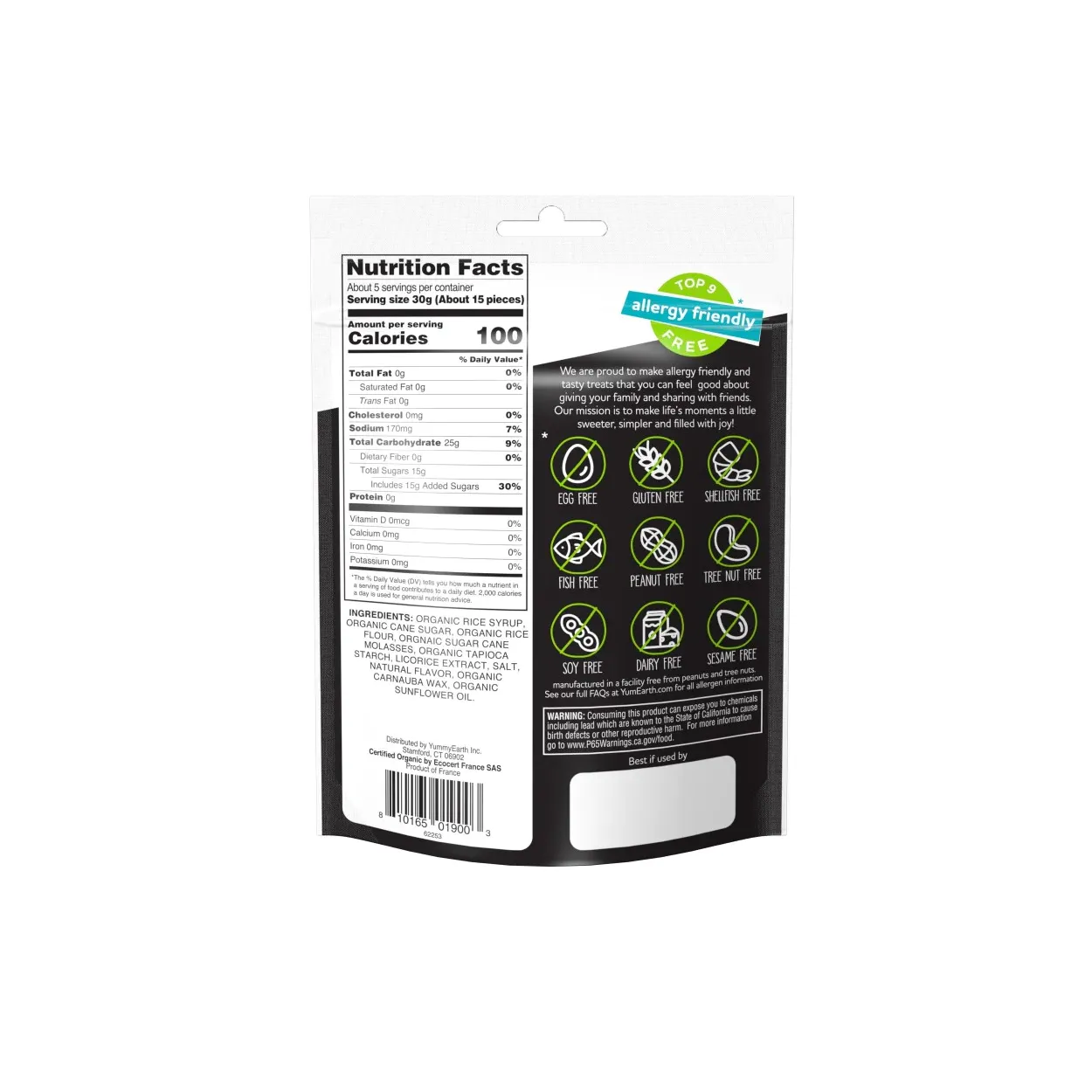 Yum Earth Licorice Black, Organic - Azure Standard