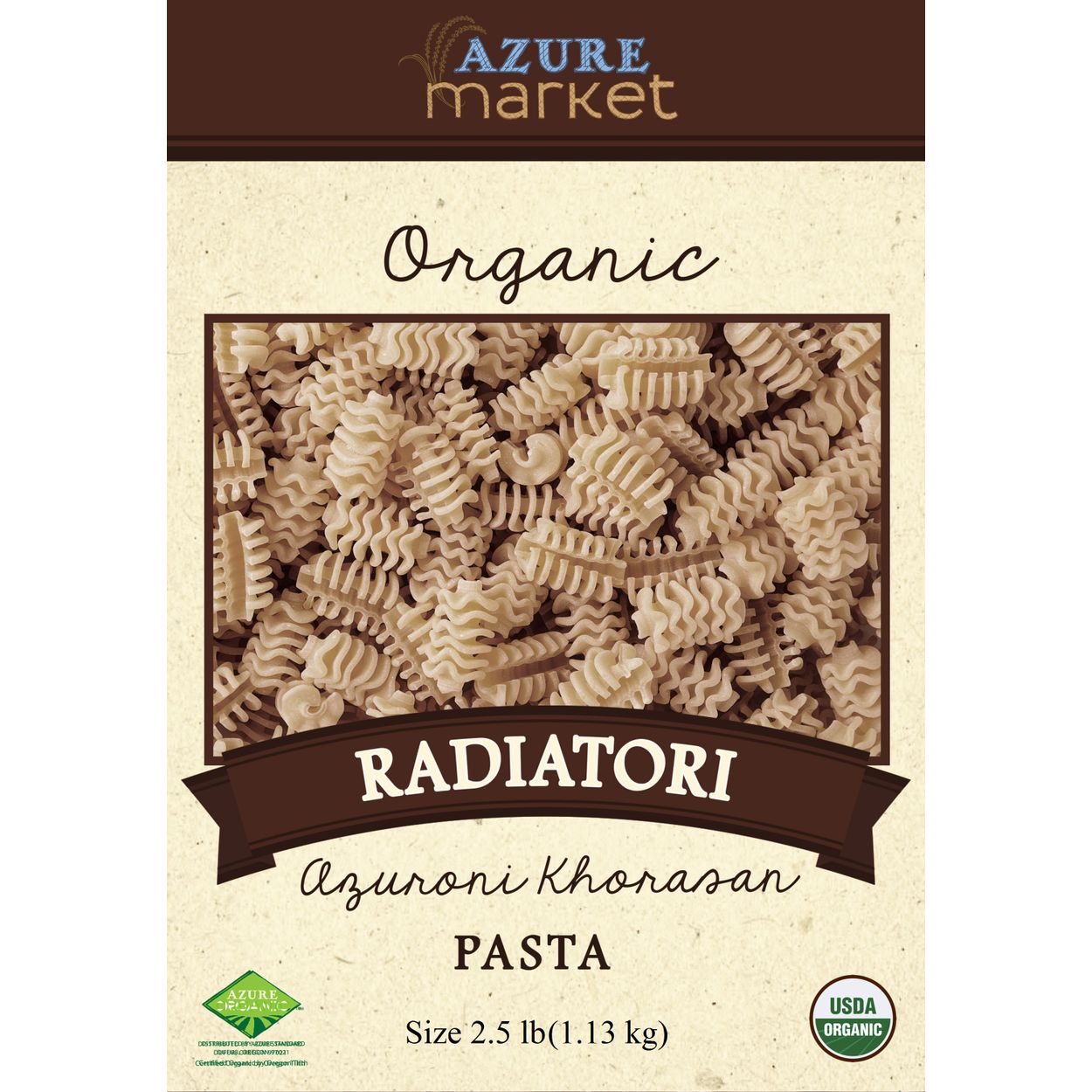 Azure Market Organics Radiatori Azuroni Khorasan Pasta, Organic