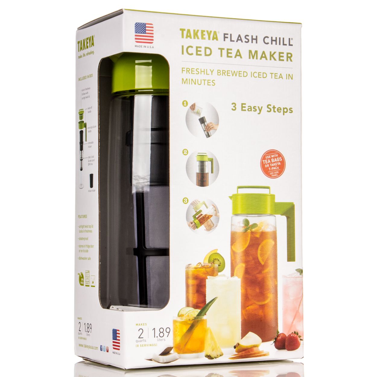 Théière Glacée Takeya Flash Chill – 1 Quart – Rose Profond – Sans Boîte