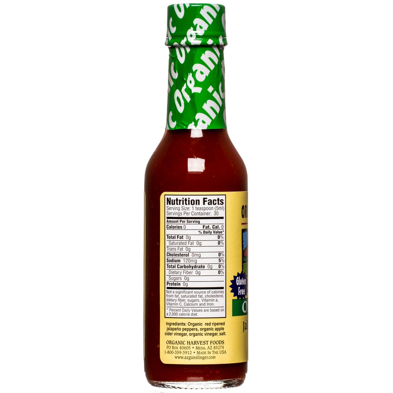 Organic Harvest Foods Red Jalapeno Pepper Sauce, Organic, Gluten