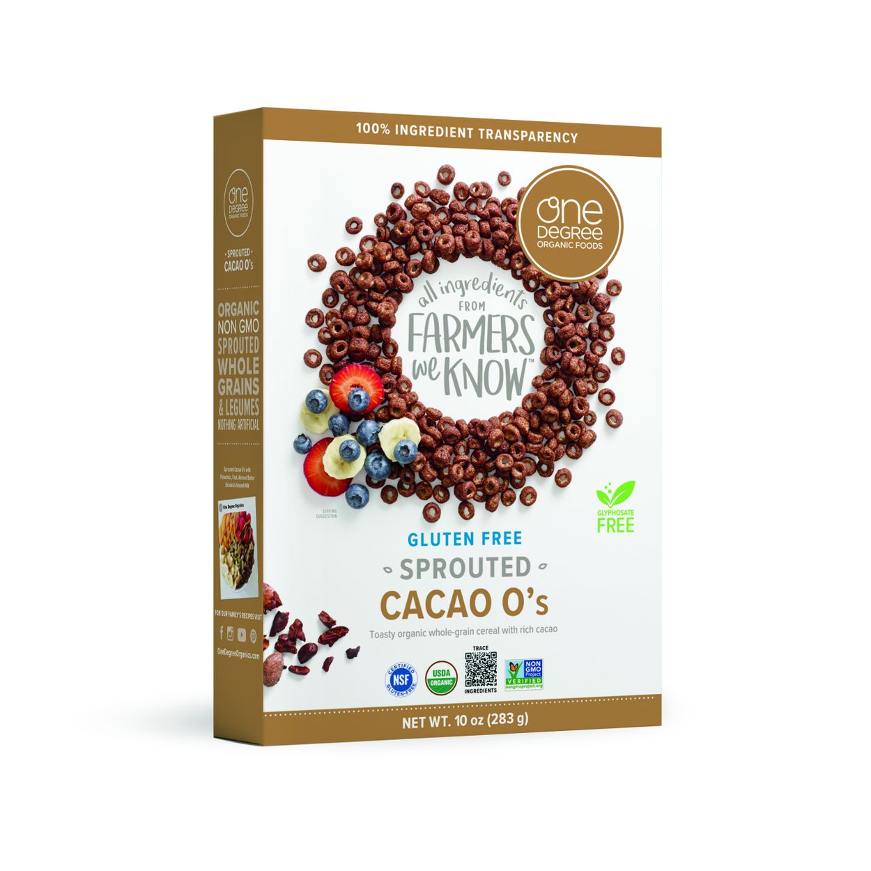 One Degree Veganic Sprouted Cacao O's Cereal, Organic - Azure Standard