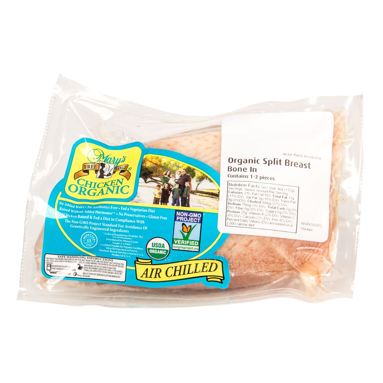 Mary S Chicken Breast Split Organic Frozen Random Weight Azure Standard