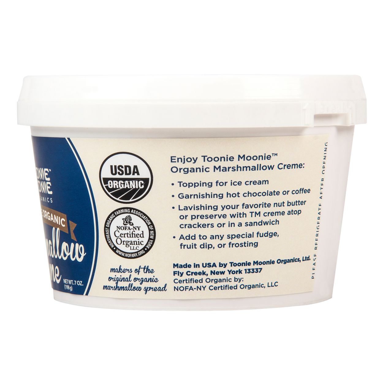 Toonie Moonie Organics Marshmallow Creme, Chocolate, Organic