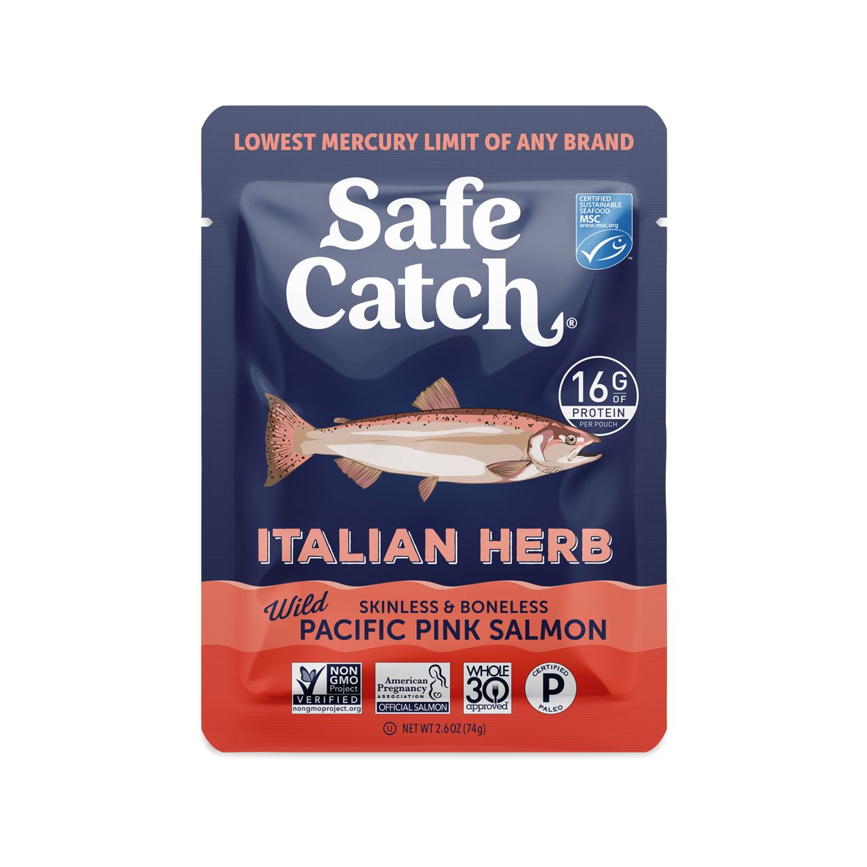 Safe Catch Wild Pink Salmon, Italian Herb, Pouch - Azure Standard