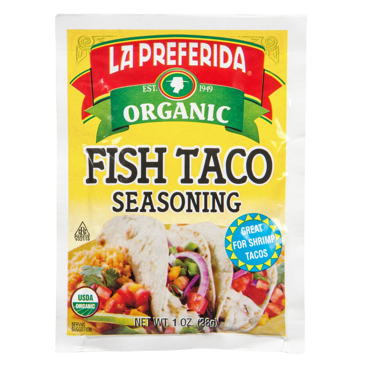La Preferida Fish Taco Seasoning Organic Azure Standard There may be variations in nutritional content across servings, based on variations in overall size and quantities of ingredients and based upon special ordering. fish taco seasoning organic 12 x 1 oz