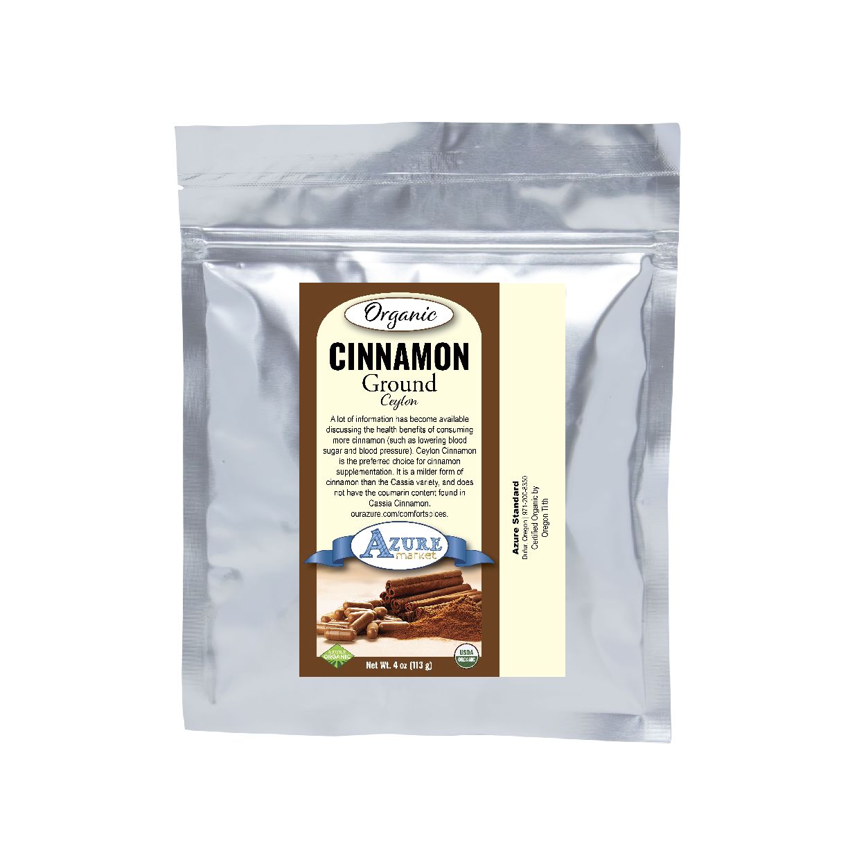 Azure Market Organics Cinnamon Ground, Ceylon, Organic - Azure