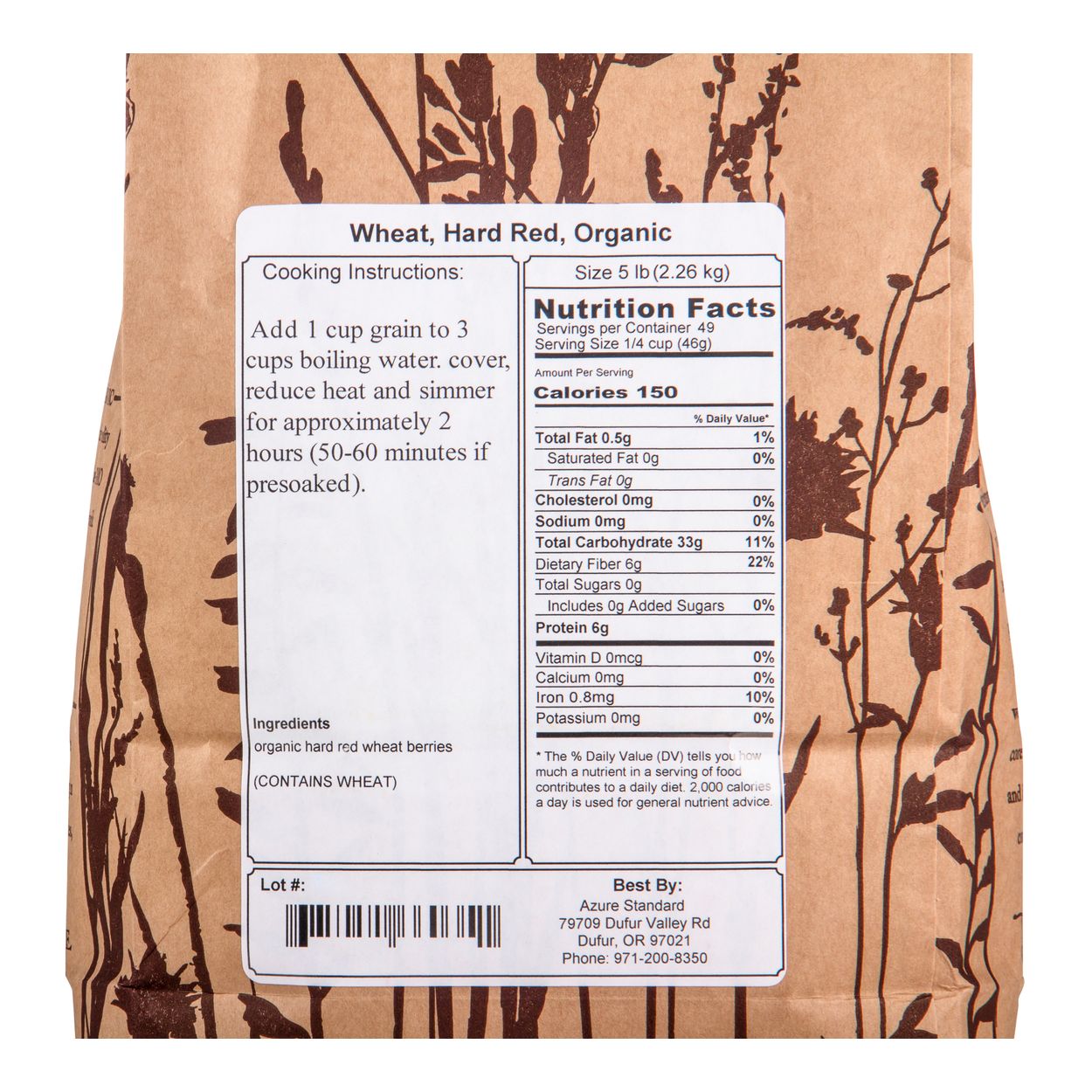 Azure Market Organics Wheat Hard Red Organic Azure Standard