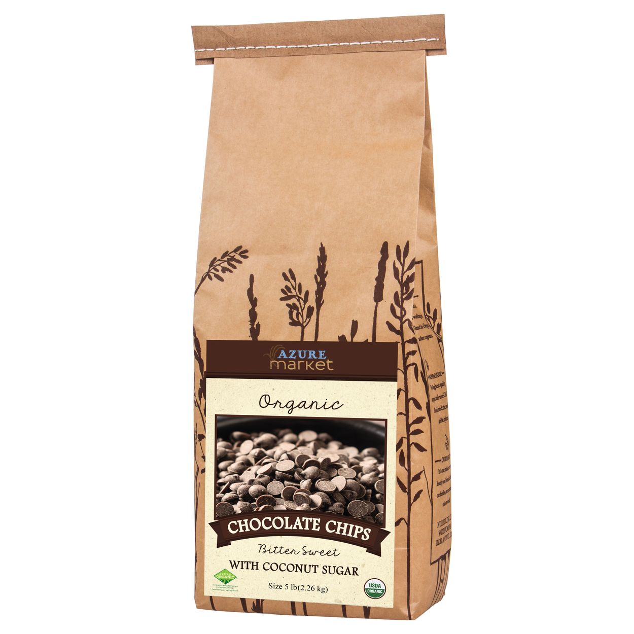 Azure Market Organics Chocolate Chips, Bitter Sweet, Coconut Sugar