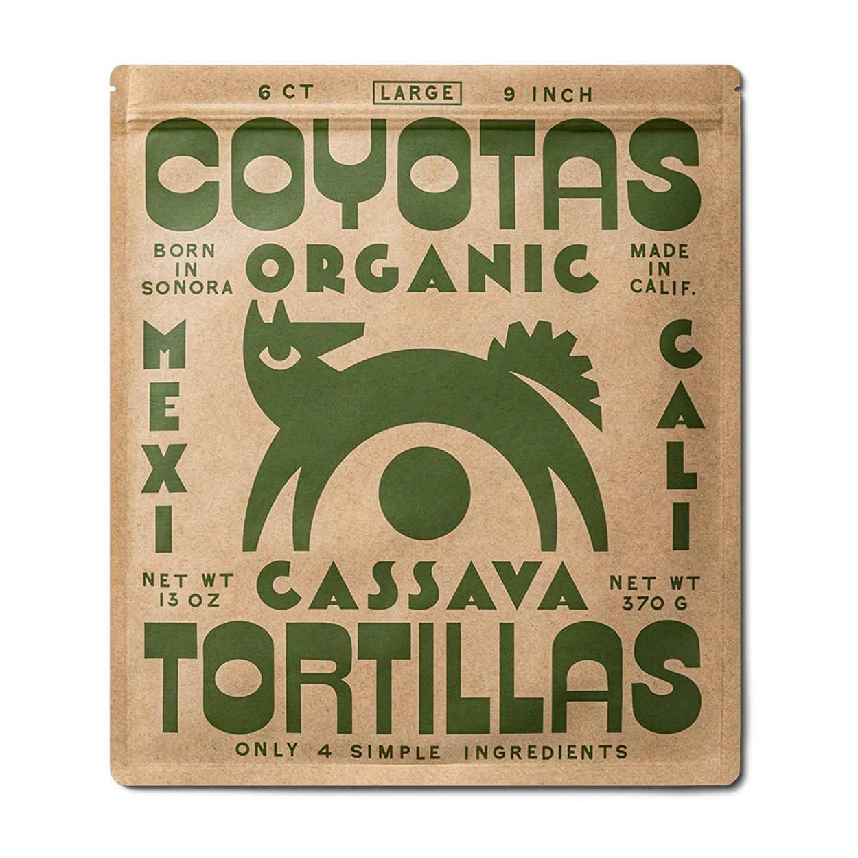 Coyotas Cassava Tortillas, Large 9 inch, Frozen, Organic - Azure