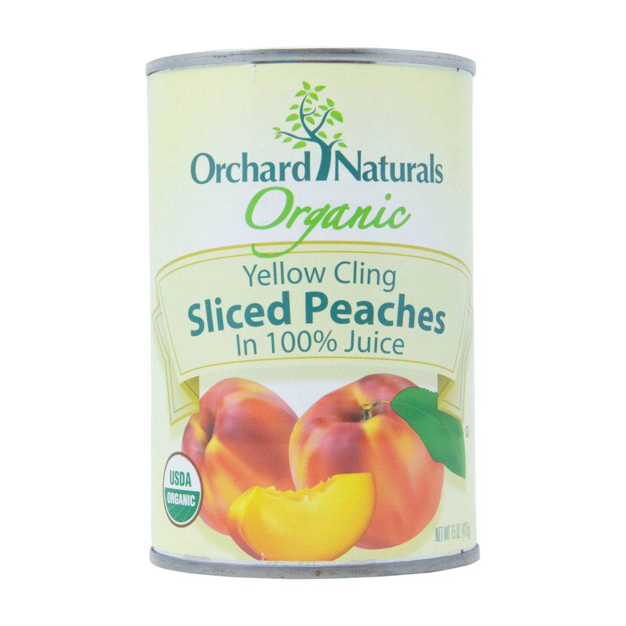Orchard Naturals Peaches, Sliced, Yellow Cling, In 100% Juice