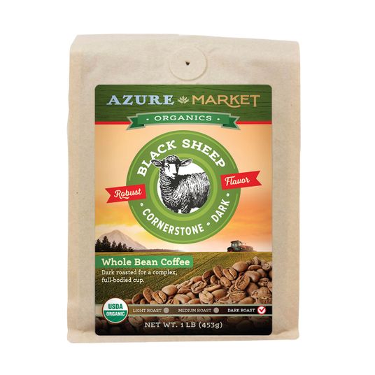 Azure Market Organics Coffee Whole Bean, Cornerstone Dark Roast