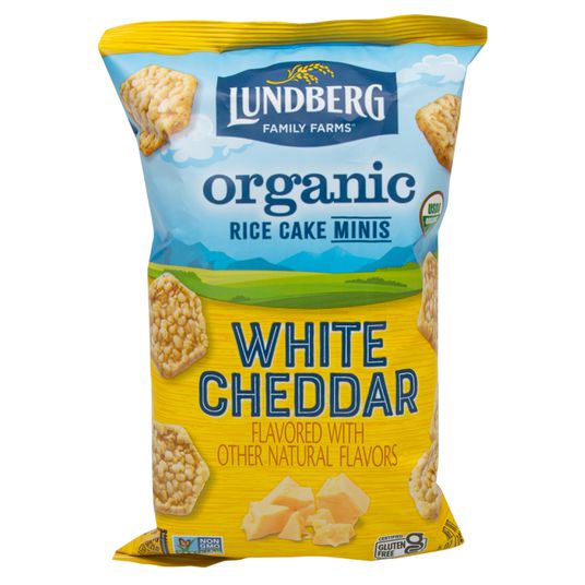 Lundberg Mini Rice Cakes, White Cheddar, Organic - Azure Standard