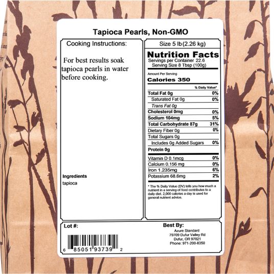 Azure Market Tapioca Pearls, Non-GMO - Azure Standard