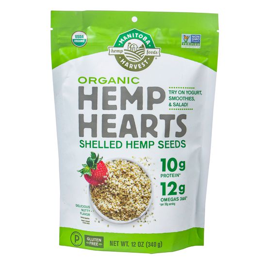 Hemp Hearts, Organic Shelled Hemp Seeds, Delicious Nutty, 12 oz (340 g)
