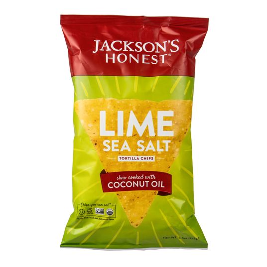 Jackson's Honest Tortilla Chips, Lime & Sea Salt, Organic Azure