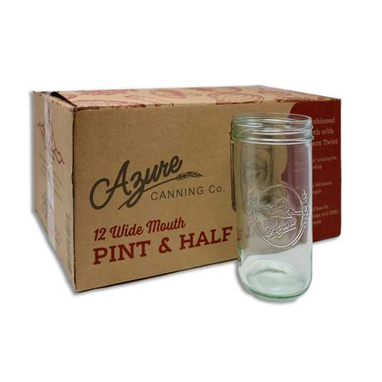 Azure Canning Co. Canning Jars, Pint & Half, Wide Mouth (JARS ONLY