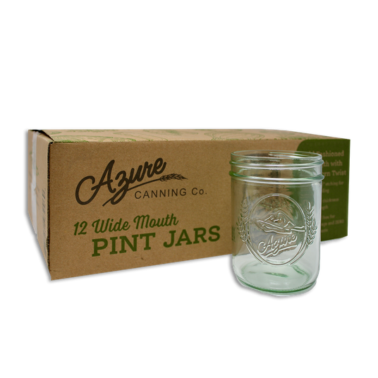 Azure Canning Co. Canning Jars, Pint, Wide Mouth (JARS ONLY, no
